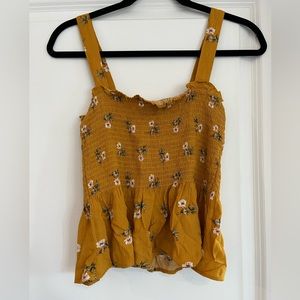 Yellow Floral Tank Top